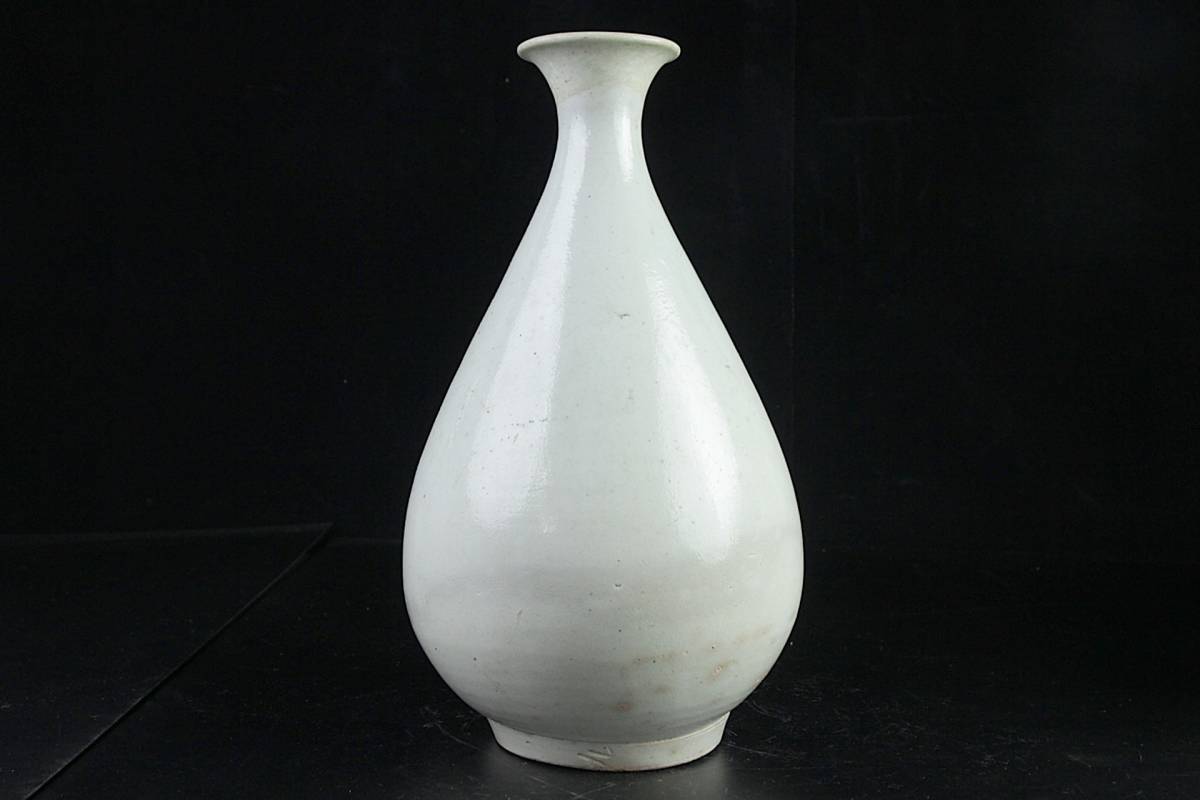 ◇舩◇ 李朝時代 白磁製 花瓶 32cm 大徳利 朝鮮古陶 唐