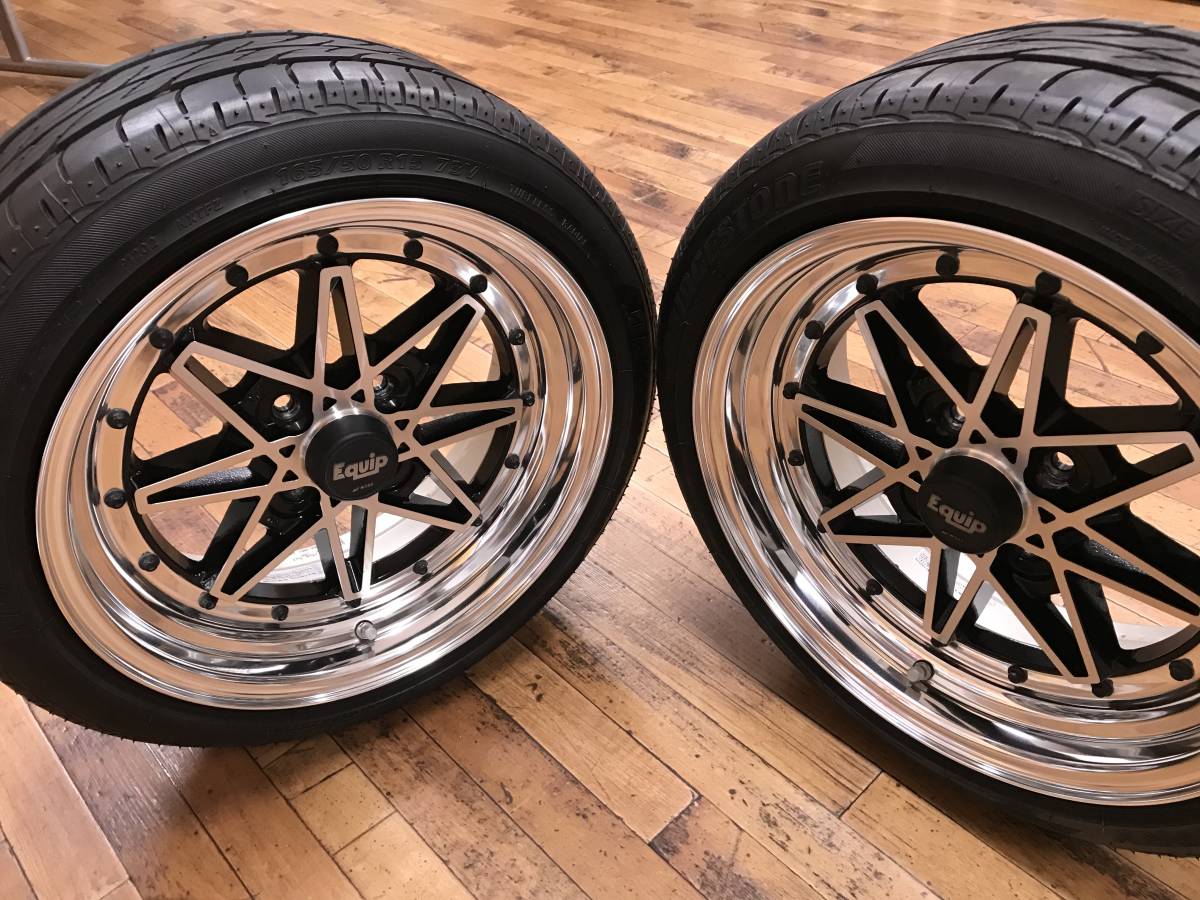 ワーク　エクイップ03 ブラックカットクリア 15インチ 6.5J+13タイヤ付２本セット