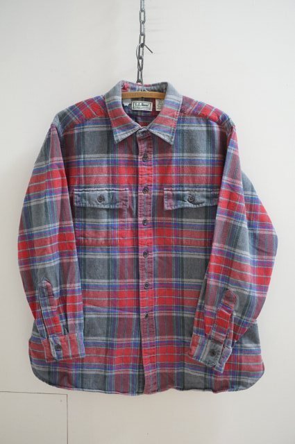 90s 80s USA製 シャモアクロスシャツ タータンチェック エルエルビーン 