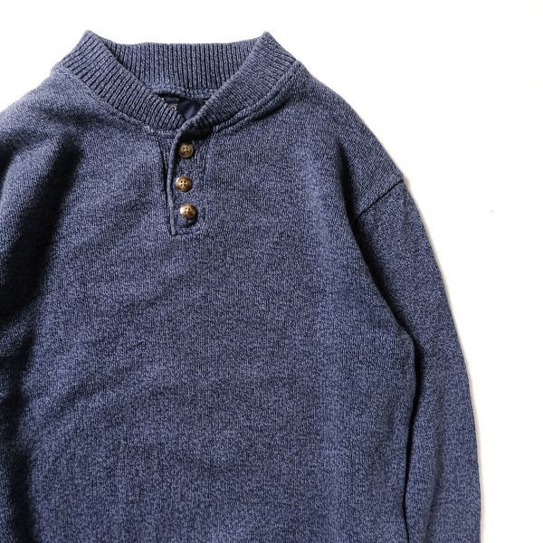 【全国無料，得価】 USA製 90's ランズエンド ヘンリーネック コットンニットセーター 青杢系 M 無地 90年代 アメリカ製 旧タグ オールド LANDS'END(Mサイズ)｜売買されたオークション情報、yahooの商品情報をア Mサイズ