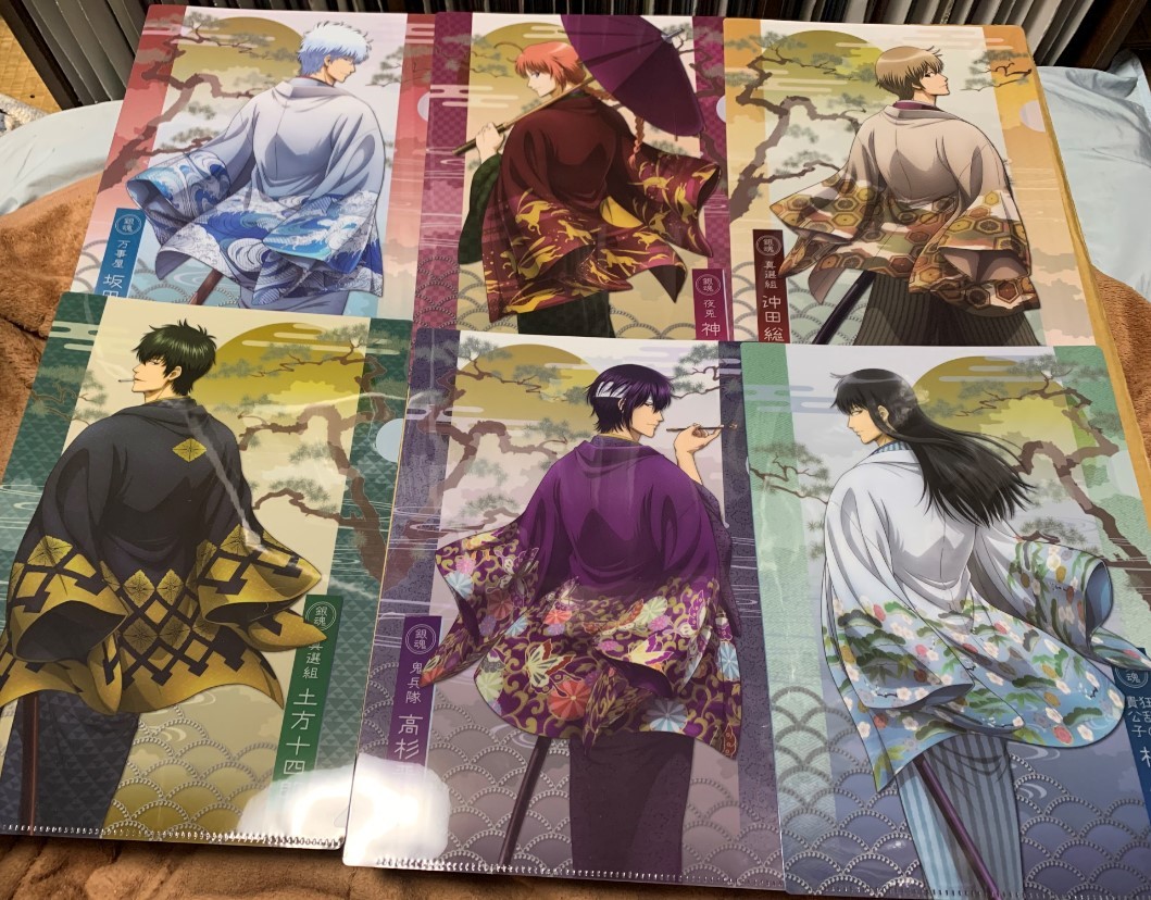 クリアファイル6枚セット　銀魂　銀時　桂　沖田総悟　神威　土方　　高杉