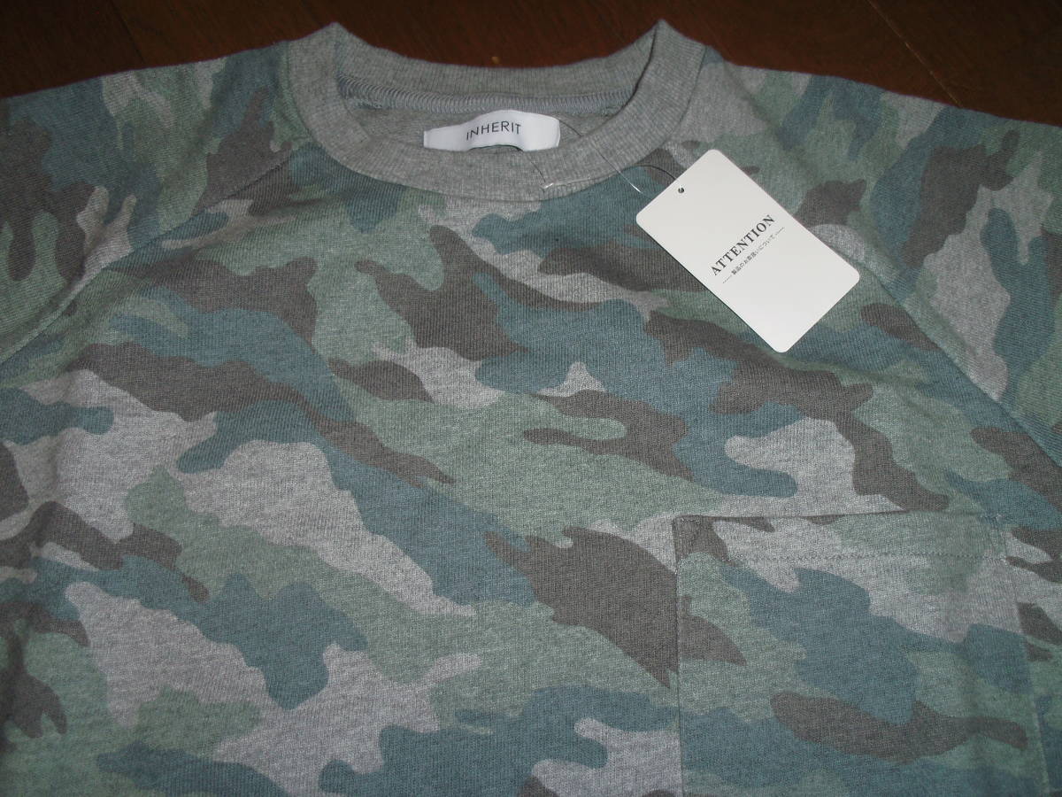 新品♪INHERIT≪インヘリット≫♪個性的に♪カモフラージ♪半袖トレーナー♪半トレ♪サイズM♪