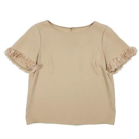 アナイ ANAYI フラワー刺繍モチーフ 半袖 カットソー プルオーバー トップス ベージュ サイズ36 10151613210 ブラウス STORE フラワー刺繍クルー ・ ANAYI（シャツ&frasl;ブラウス(半袖&frasl;袖なし) 「セットアップ対応商品」アート