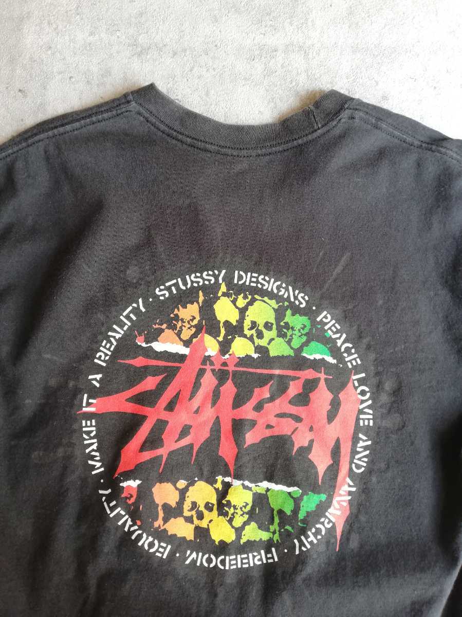 OLD STUSSY スカル Tシャツ 黒 M ヴィンテージ ステューシー 希少 レア 