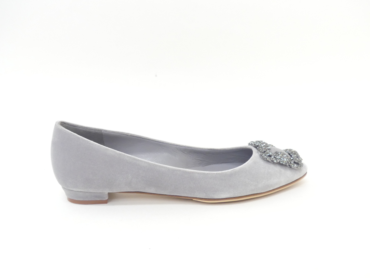 未使用 MANOLO BLAHNIK ハンギシフラットシューズ 36 1/2(23.5㎝位