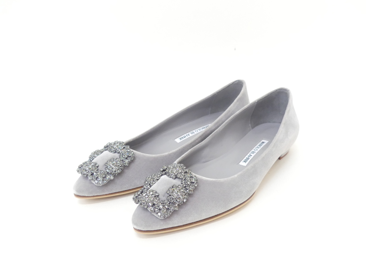 MANOLO BLAHNIK ハンギシ　フラットシューズ36 未使用 MANOLO BLAHNIK ハンギシフラットシューズ 36 1/2(23.5㎝位