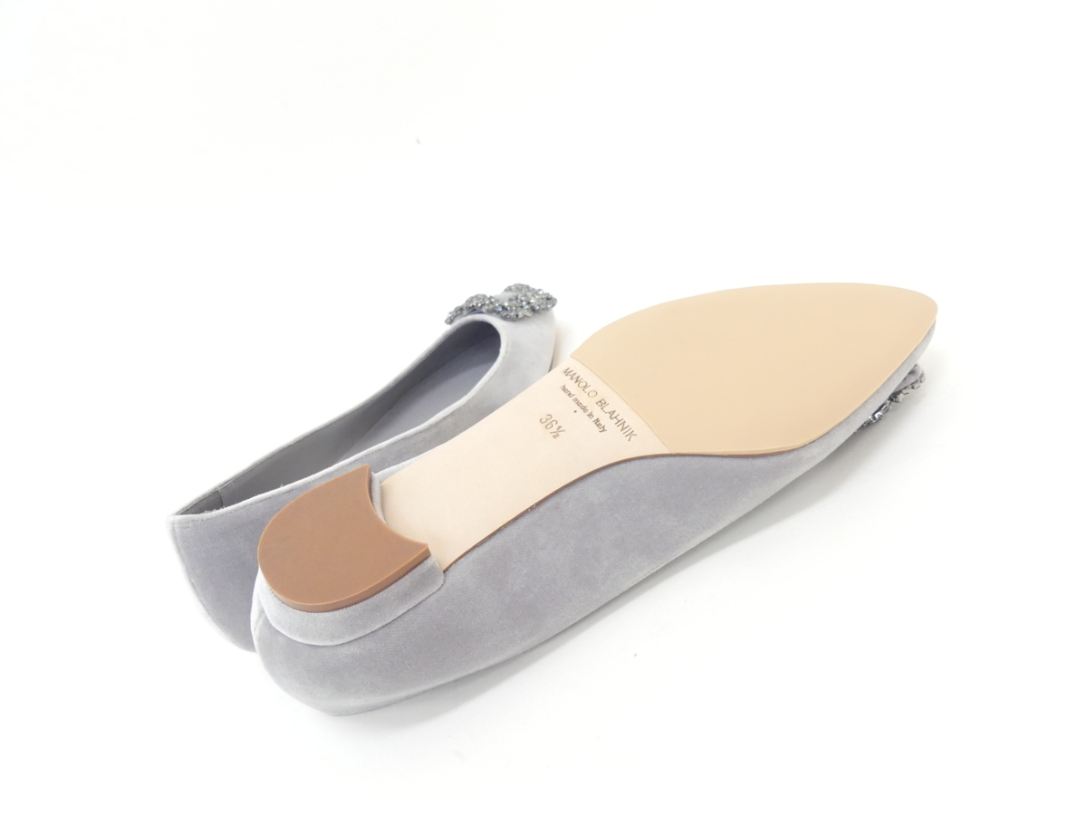 MANOLO BLAHNIK ハンギシ　フラットシューズ36 未使用 MANOLO BLAHNIK ハンギシフラットシューズ 36 1/2(23.5㎝位