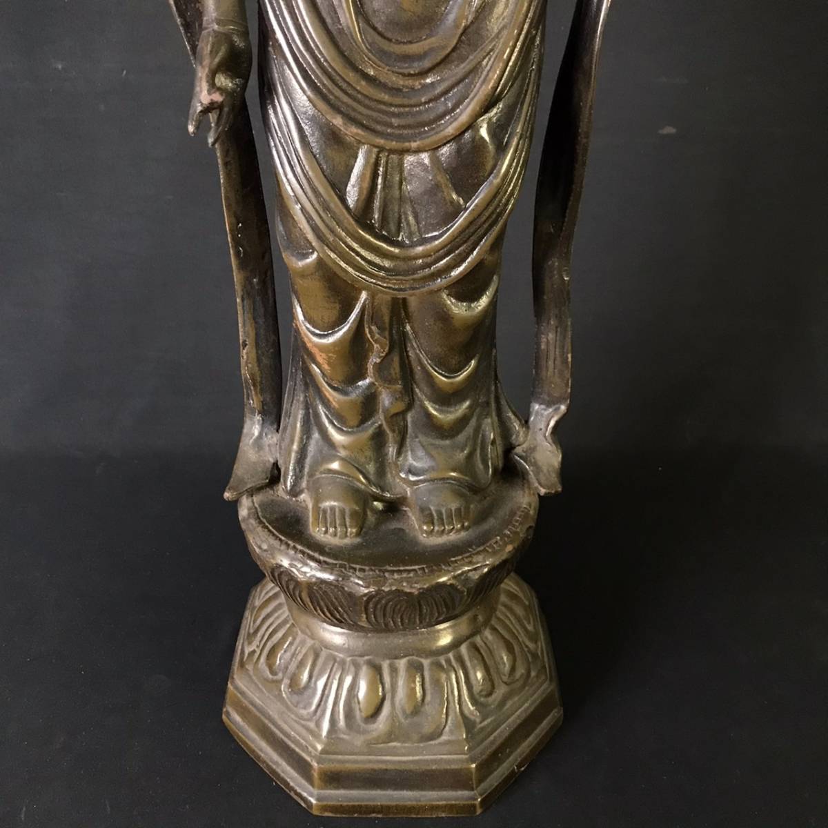 観音菩薩立像 仏像 EJ0423-118-30 高さ90cm 鋳銅製 仏教美術 美術工芸