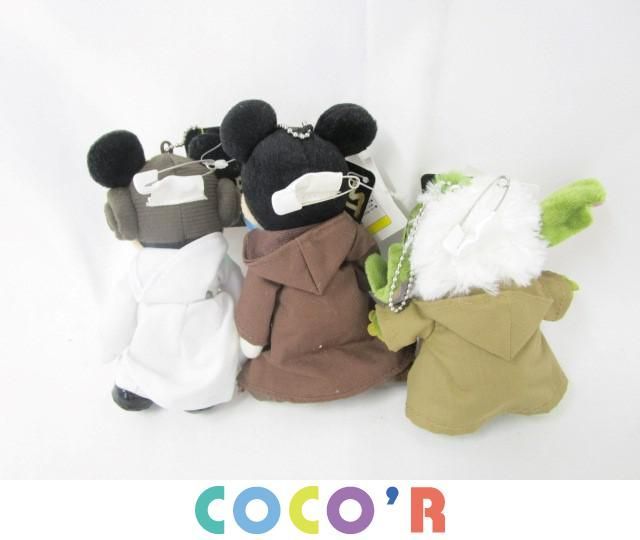 【同梱可】良品 ディズニー ミッキー ミニー スティッチ ぬいぐるみバッジ スターウォーズ レイア ヨーダ 等 タグ付き 3点 グッズセット_4