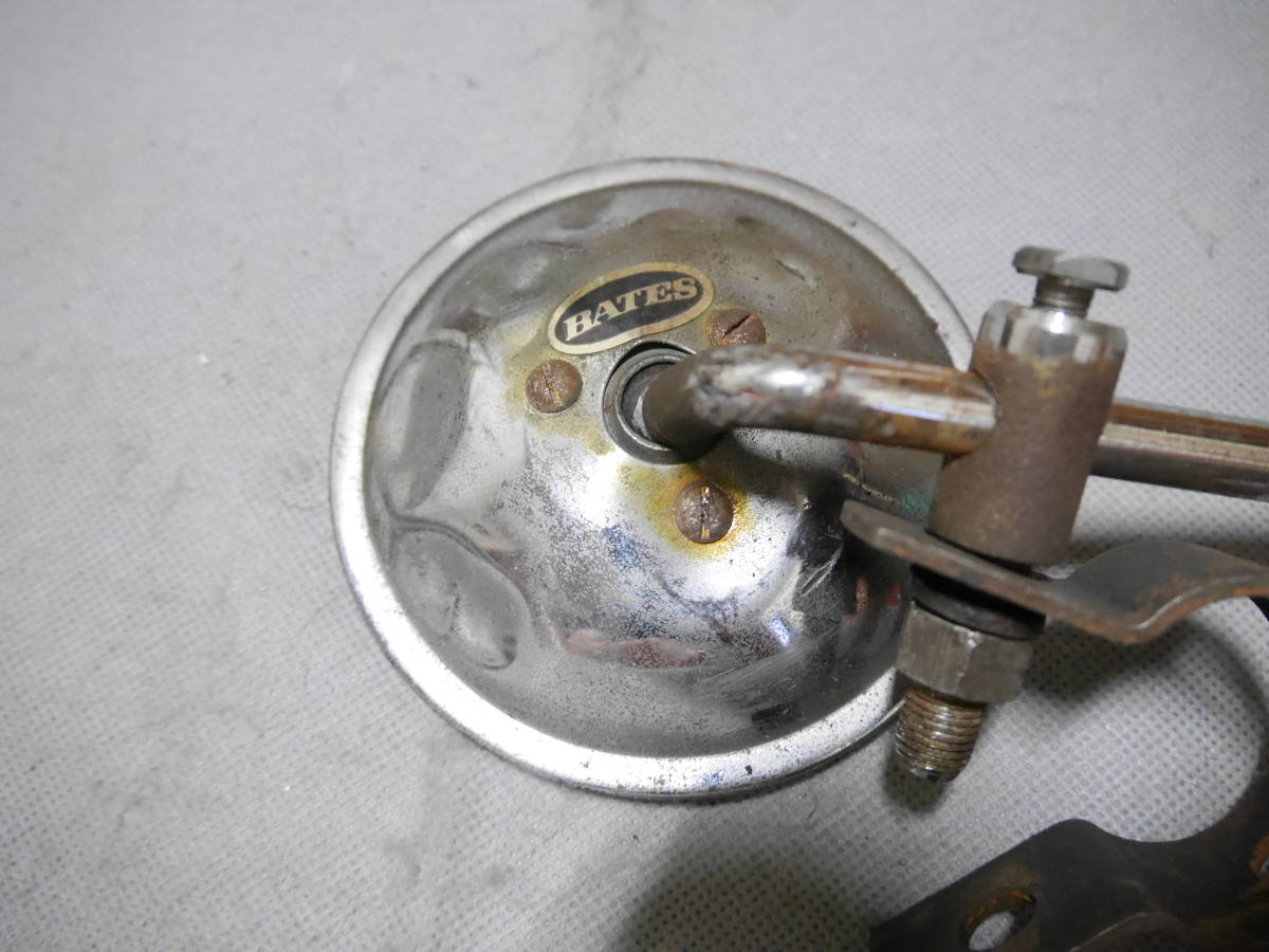 ③ 60'S BATES ビンテージ ミラー 1インチ クランプ ブ ベイツ