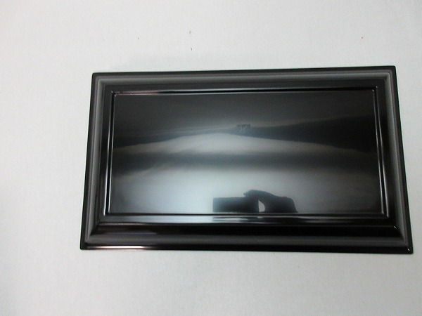 306322【年代物 真塗 長方盆 黒塗 紙化粧箱 茶道具】 検) 煎茶