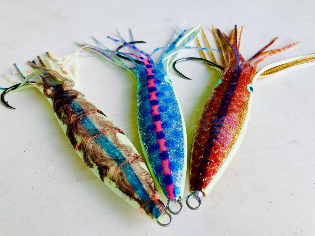 限定3セット【夜光リアルイカベイト200g 3種セット】Daiwaがまかつ 全長20cm 限定3セット夜光リアルイカベイト200g 3種セットDaiwa