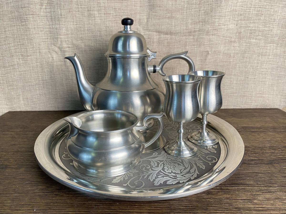 豊富な，本物保証 Selangor Pewter/セランゴール ピューター 4点セット ティーポット ワイングラス ソースポット他 錫製 管理ID：3481(ポット)｜売買されたオークション情報、yahooの商品情報をアーカイブ公開 - オー 茶器
