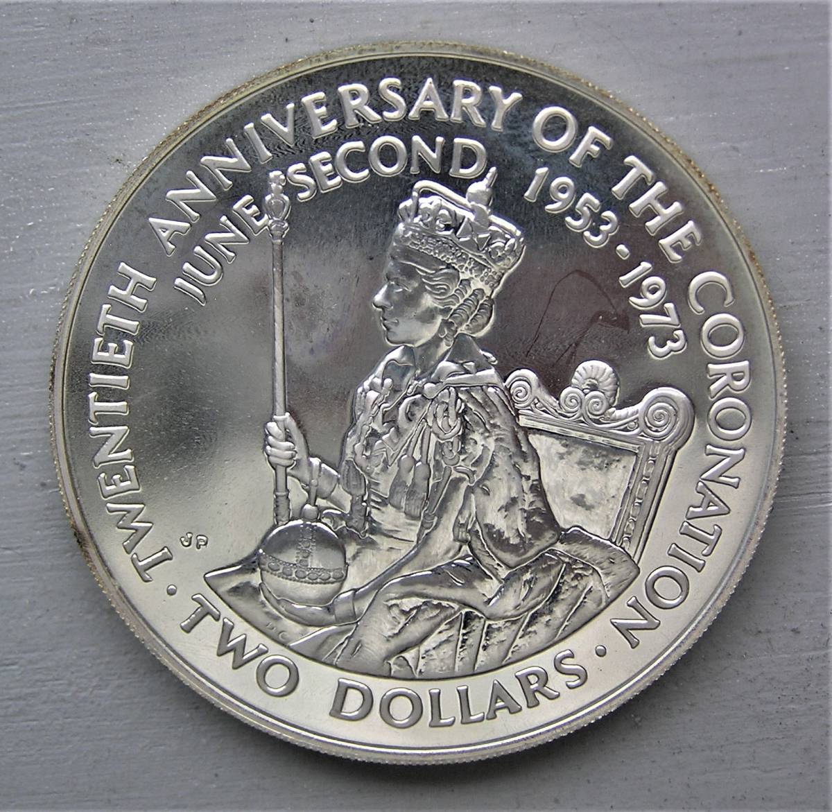 クック諸島 1973年 - 0 ERⅡ即位20年 ＄2銀貨 D PR PCGS UNC メルカリ 