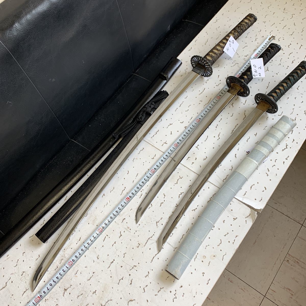 新作登場，お得 模造刀 日本刀 武道装具 大刀 1 脇差 2 計3
