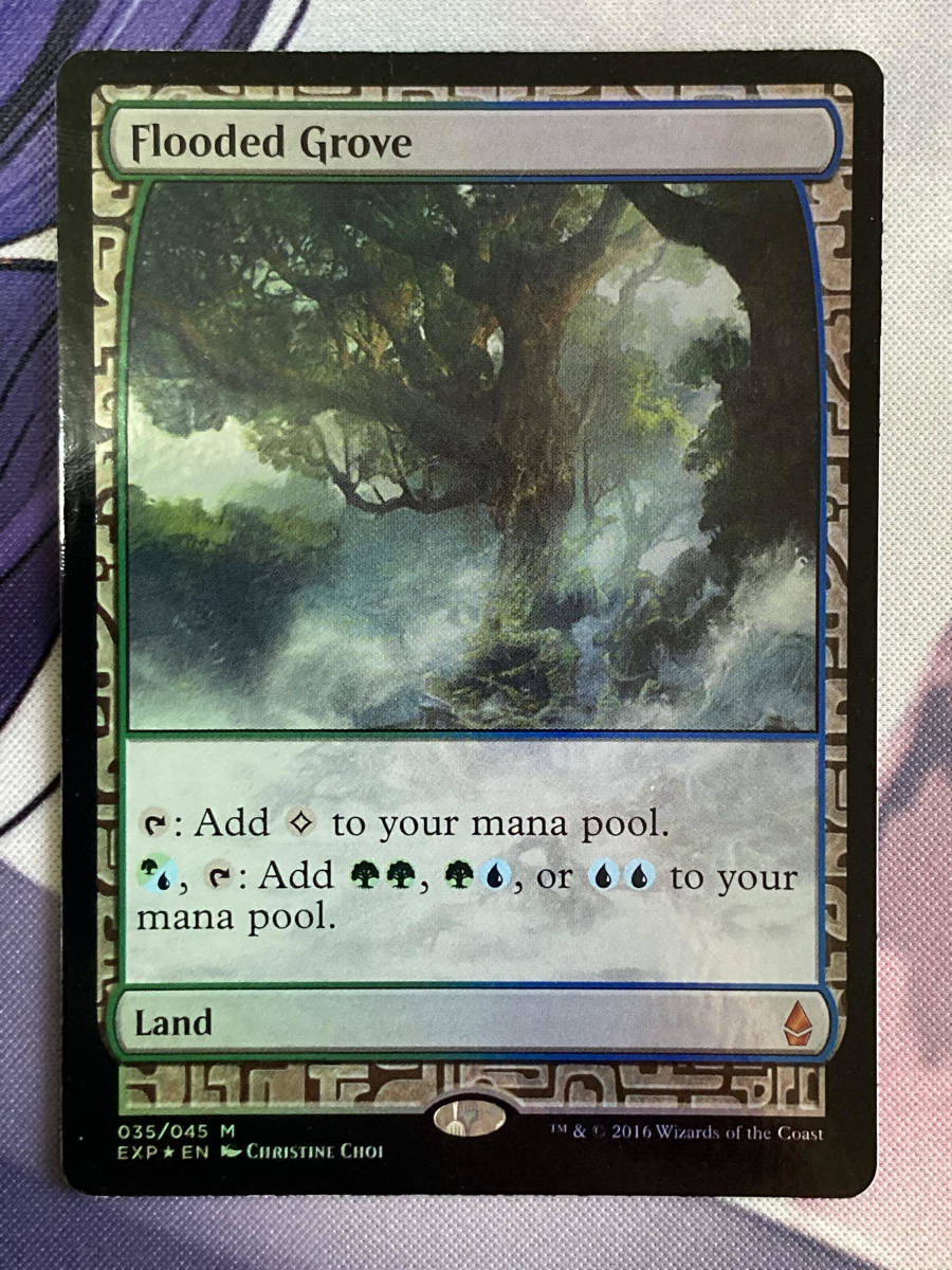 MTG 《溢れかえる果樹園/Flooded Grove》【foil】 EXP 英語 土地R MTG