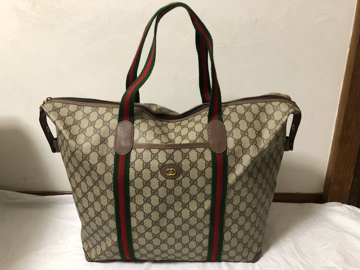 GUCCI オールドグッチ GG柄 シェリーライン グッチ ボストンバッグ
