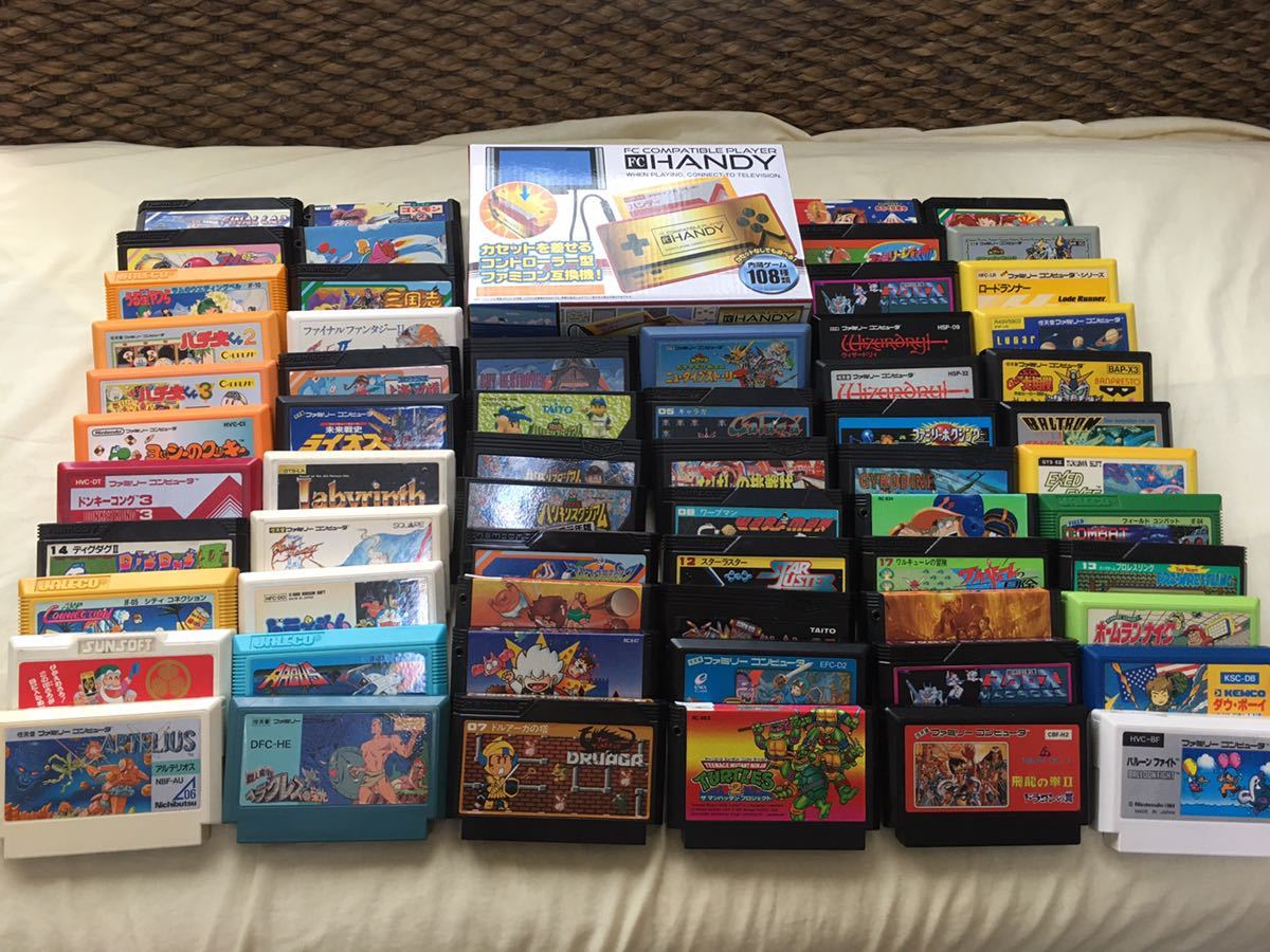 ★美品★ファミコン互換機★108ゲーム内蔵★ソフト62本セット★１円スタート★