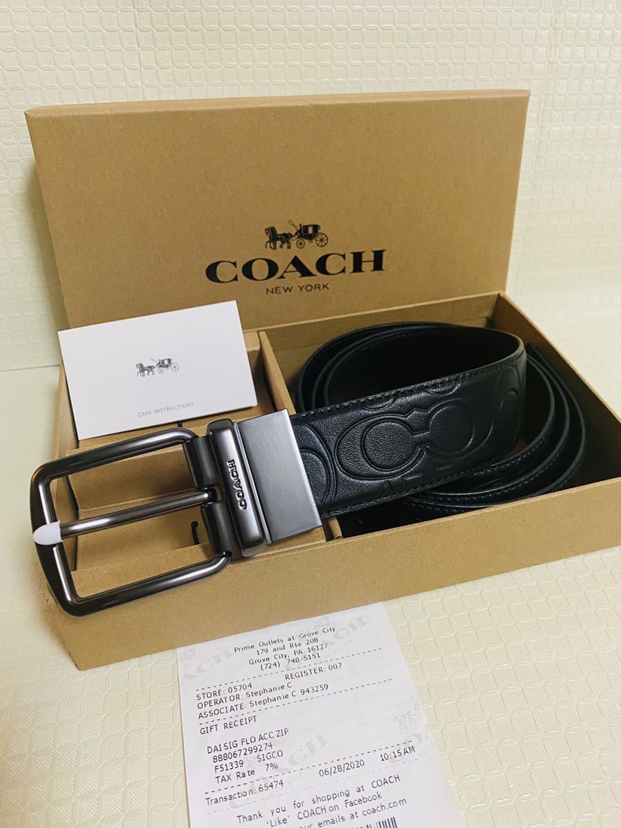 COACH コーチ ベルト メンズベルト 新品 最新 リバーシブル