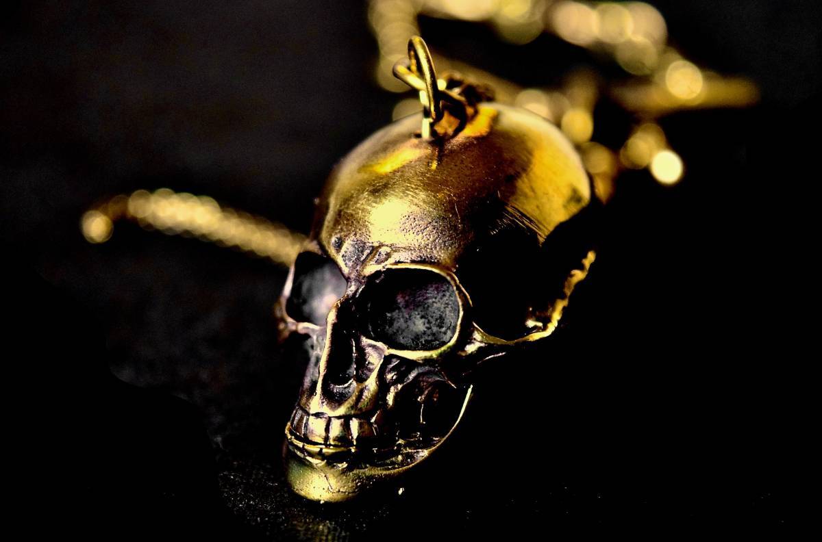 英国 MEMENTO MORI 髑髏VESTAフォブ 開閉式スカル BR製 刻印 