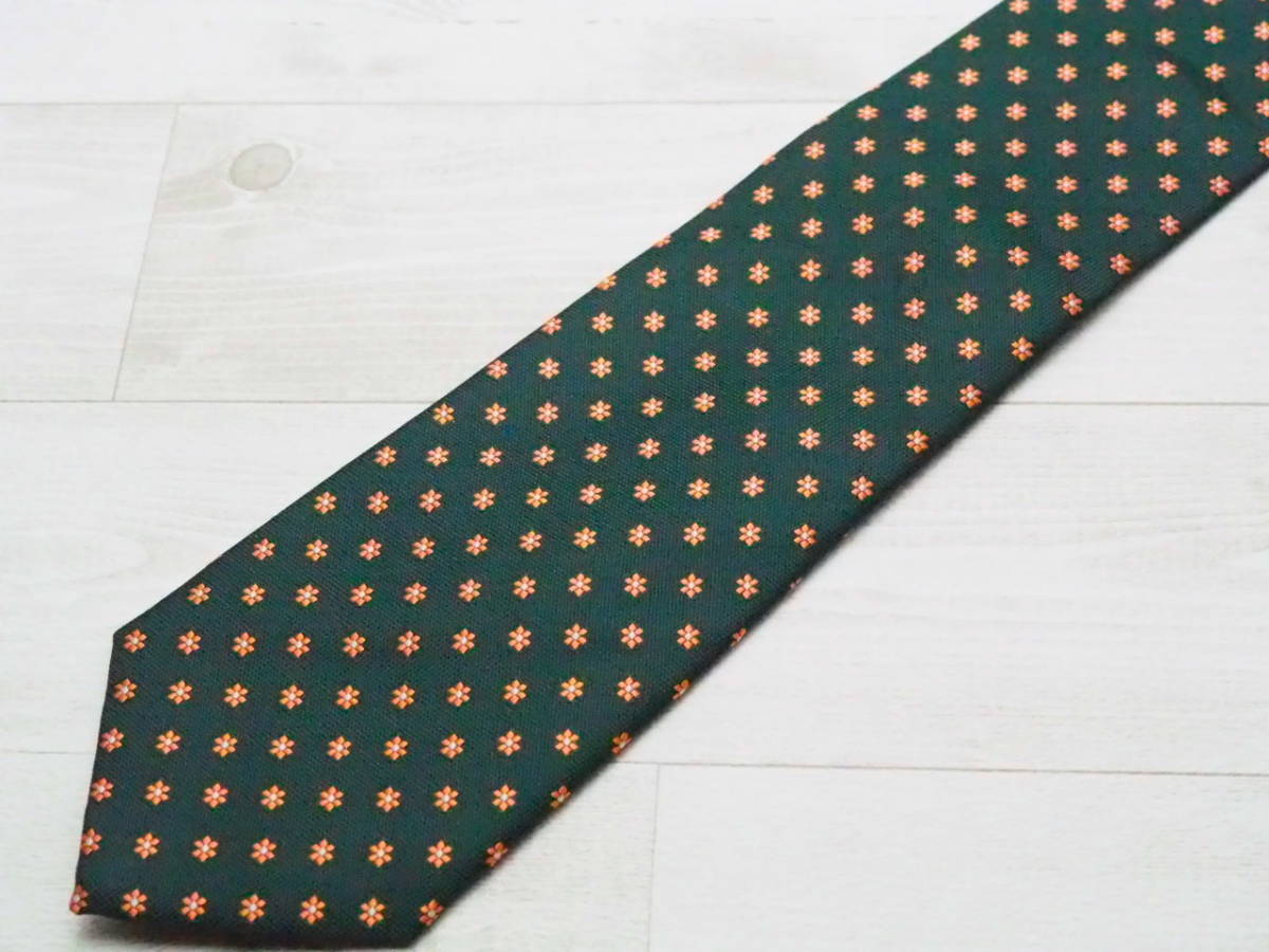 バーバリーロンドン ネクタイ フローラル柄 グリーン