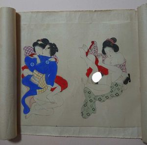 春画　十二画の巻物 春画 巻物のYahoo!オークション(旧ヤフオク!)の相場・価格を見る