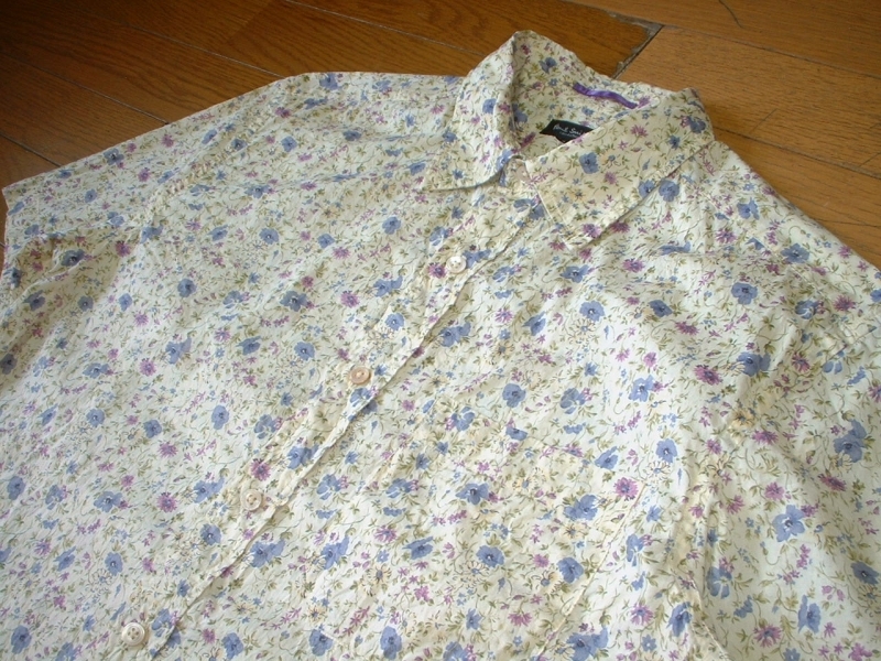 最高級ポールスミスコレクション 花柄 刺繍 総柄シャツ 日本製 L