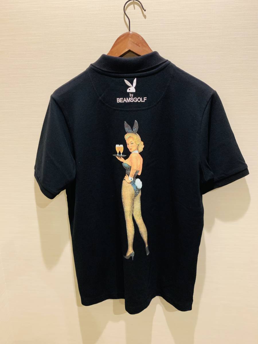 新品未使用☆ビームスゴルフ×PLAYBOY☆Wネーム可愛いゴルフポロシャツ☆made in Japan