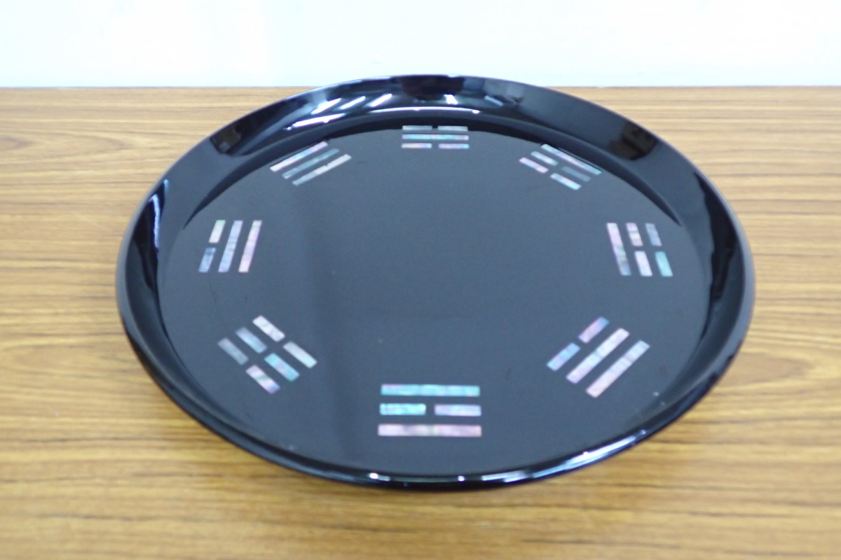 ☆062933 茶道具 八掛盆 貝入 ☆ 茶道具 木製 八掛盆 真塗