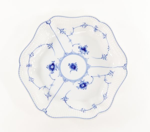■ロイヤルコペンハーゲン ブルーフルーテッド プレイン ケーキ皿 六角皿 約22.3cm 現状品 ROYAL COPENHAGEN 【大人気， 人気SALE】