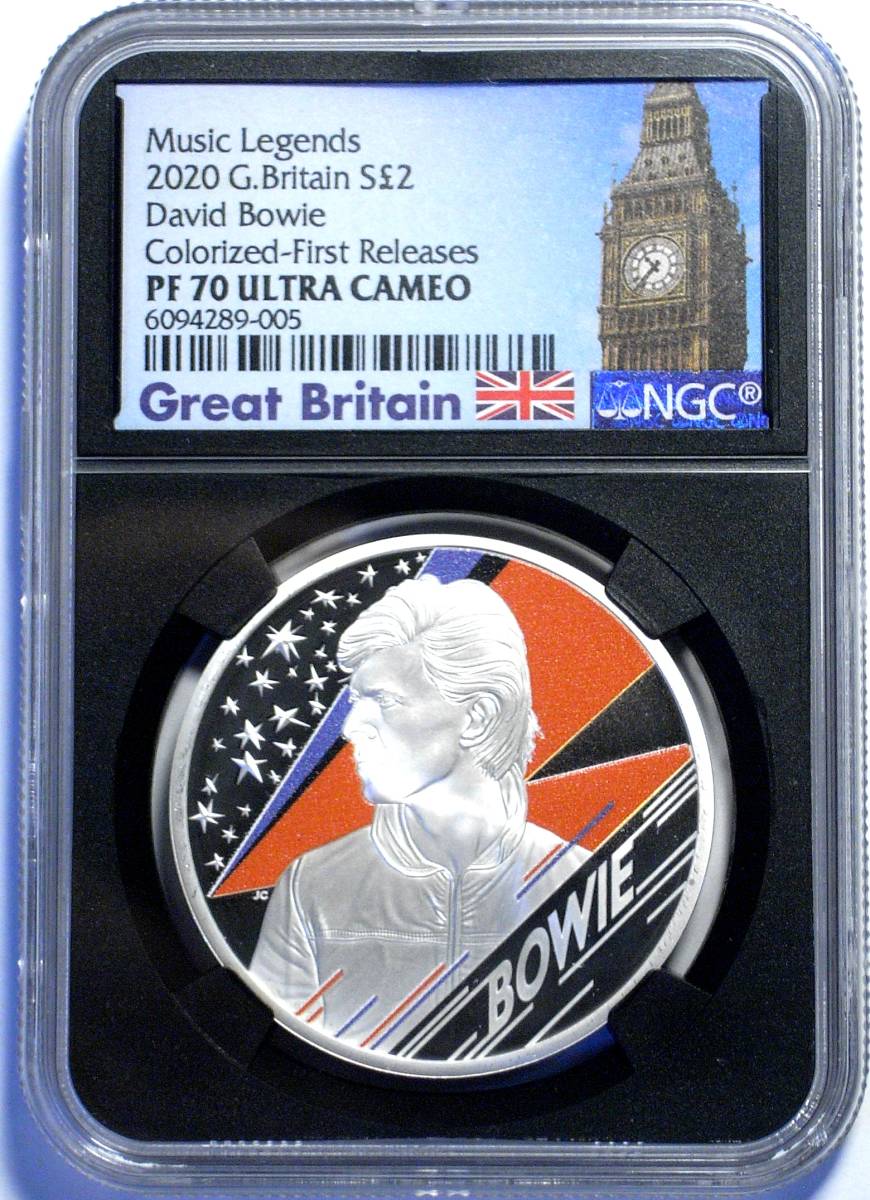 イギリス NGC デヴィッド・ボウイ 金貨 2020年 0 銀貨 エリザベス2世