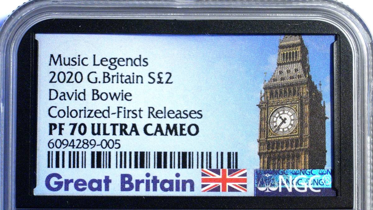 イギリス NGC デヴィッド・ボウイ 金貨 2020年 0 銀貨 エリザベス2世