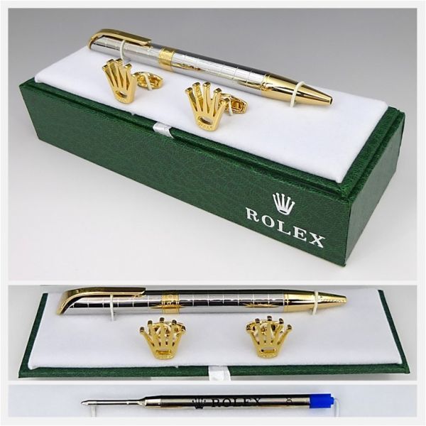 ロレックス ROLEX　ボールペン・カフスセット　箱付き　新品 ROLEX ロレックス ボールペン ロレックスのカフスボタン : r⁄rolex