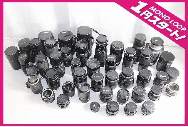 【12nEX06517F】★1円スタート★カメラ用 レンズ★36点★広角★標準★望遠★キャノン★ミノルタ★タムロン★ニコン★ペンタックス等★大量