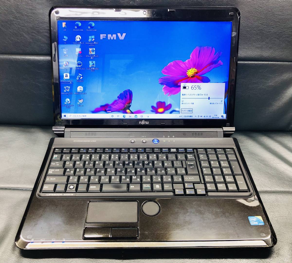 R5491B【ジャンク】富士通 AH550/5B FMVA555BB Core i5-M560 2.67GHz/メモリ4GB/HDD640GB/Win10・21H1/BD・DVD動作不可/バッテリー消耗あり