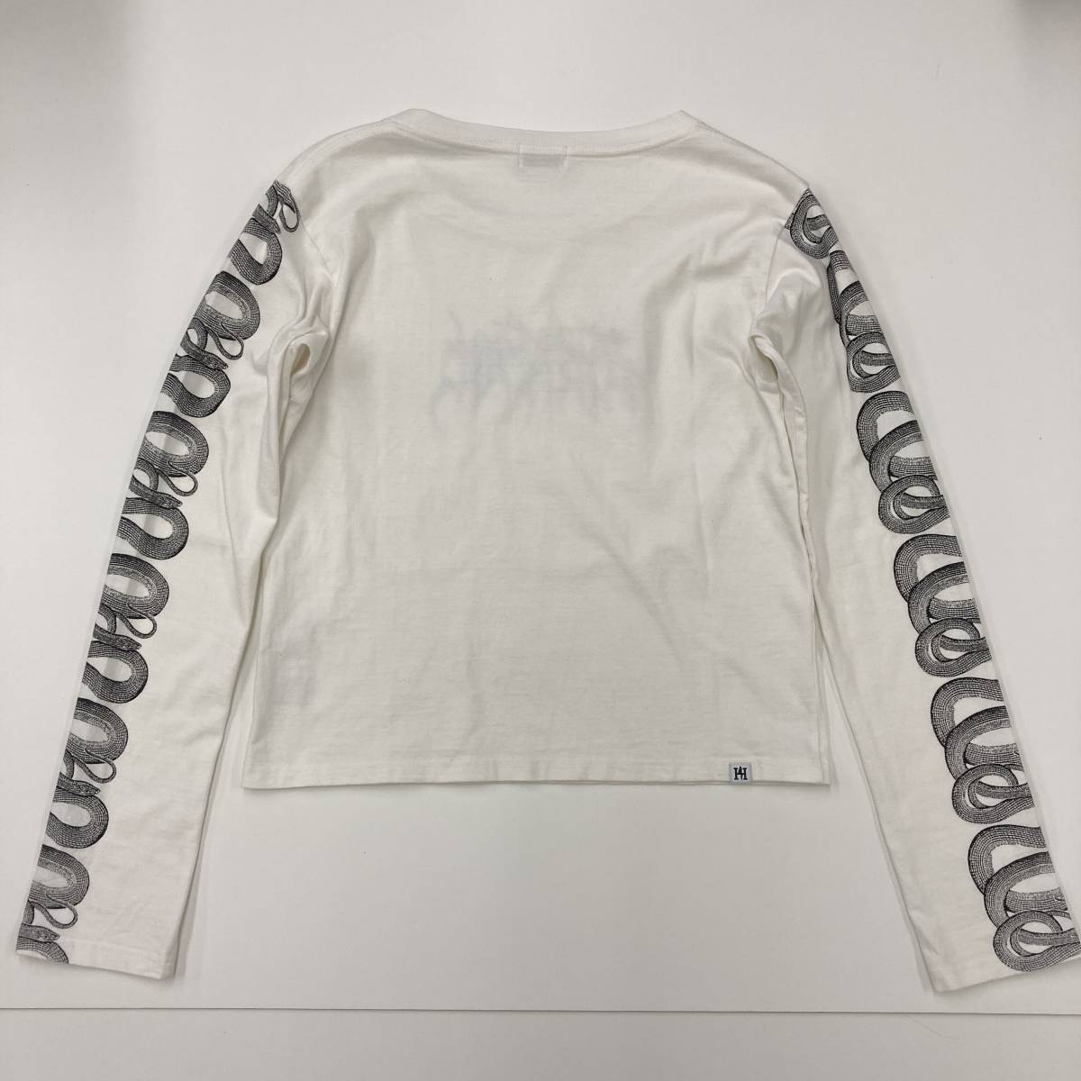 レア HYSTERIC GLAMOUR ヘビ 袖プリ ロンT ホワイト 白 レディース 