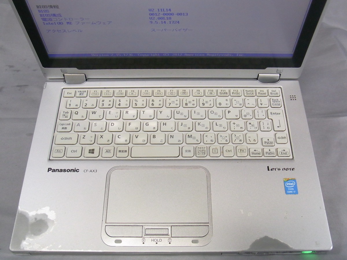 B25569 O-07047 Panasonic Let's note CF-AX3 CF-AX3NEABR Core i7
