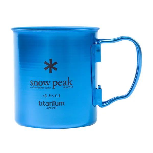 【海外限定色】スノーピーク チタンマグ シングルウォール 450　ブルー　snow peak マグカップ 