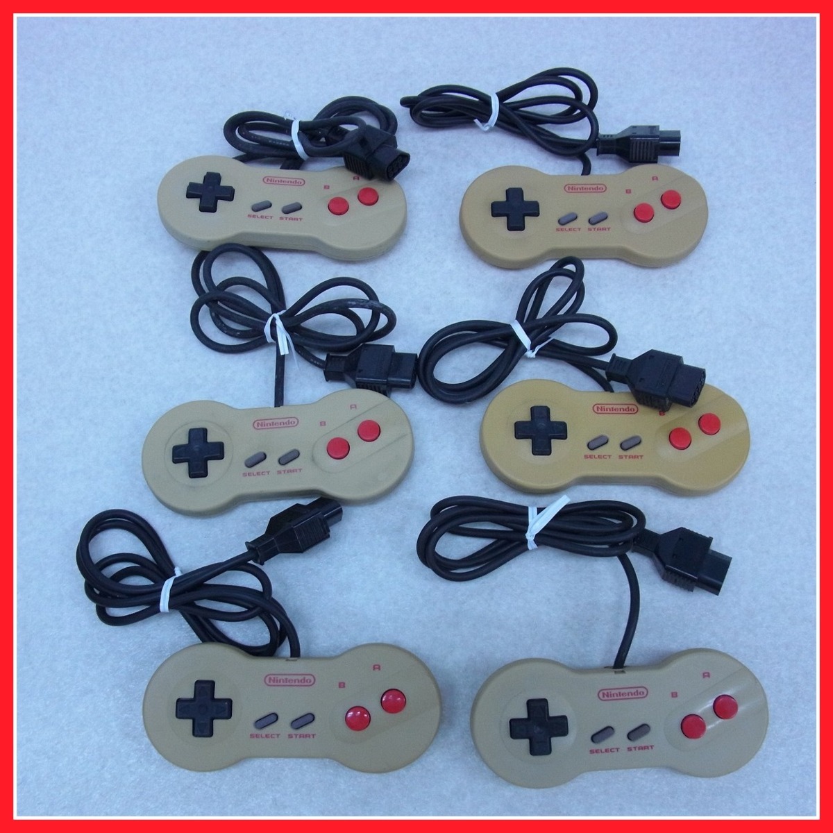 動作品 FC ニューファミコン コントローラー HVC-102 まとめて6個セット 任天堂 Nintendo【10