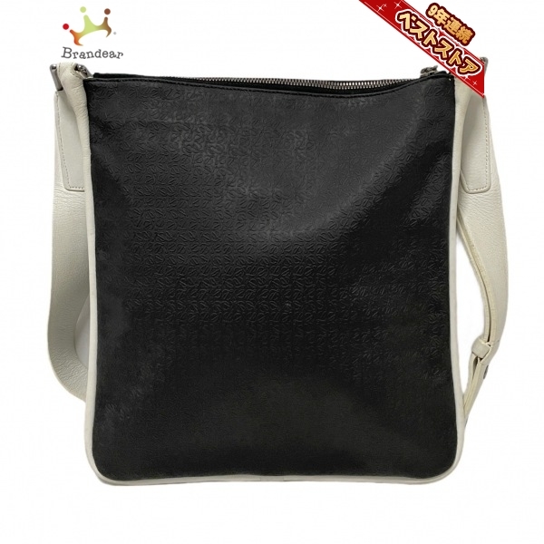 【2025，定番人気】 ロエベ LOEWE ショルダーバッグ アナグラム柄 リピート PVC 塩化ビニール &times;レザー 黒&times;白 バッグ(ショルダー)｜売買されたオークション情報、yahooの商品情報をアーカイブ公開 - オーク 女性用
