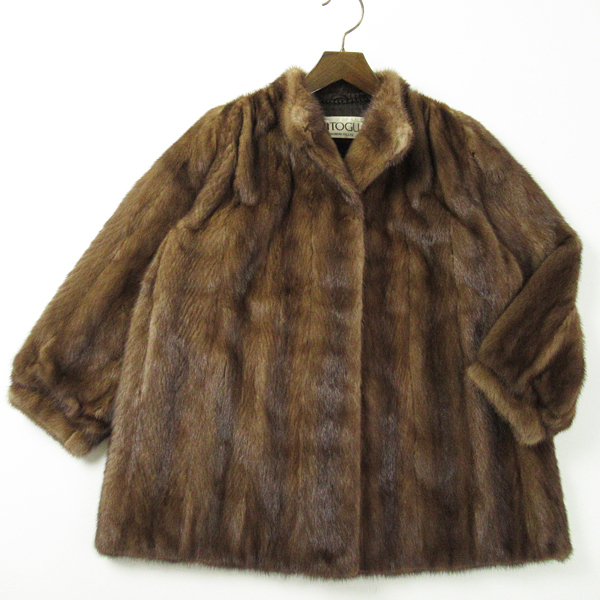 r3f072314★TOGU デミバフミンク オーバーサイズ 8分丈コート 着丈80cm 13号 | HOODIE デニム COMMUTER SALEアシメラッフルスリーブ半袖ブラウス オーバー