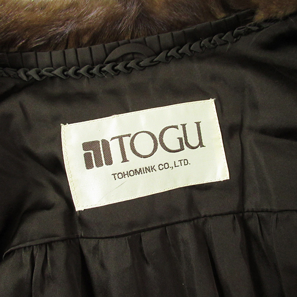 r3f072314★TOGU デミバフミンク オーバーサイズ 8分丈コート 着丈80cm 13号 | HOODIE デニム COMMUTER SALEアシメラッフルスリーブ半袖ブラウス オーバー