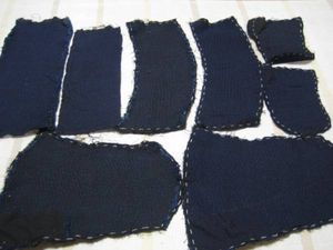 古布　藍　刺し子　ハギレ　足袋（検絣、型染）手作り　材料_1