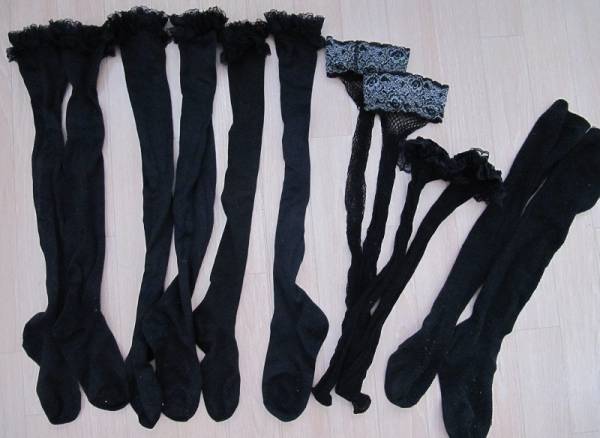 黒フリルニーソ ニーハイソックス ニーハイ網タイツ セット まとめ売り 売買されたオークション情報 Yahooの商品情報をアーカイブ公開 オークファン Aucfan Com