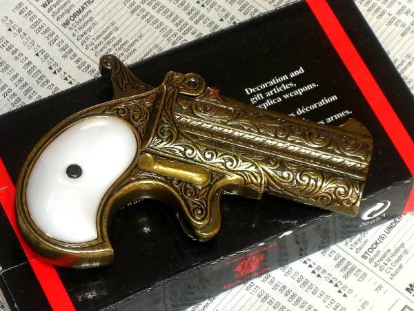 DENIX モデルガン レミントン デリンジャー 41口径 装飾銃 DENIX レミントン・ダブル・デリンジャー 金属製(モデルガン