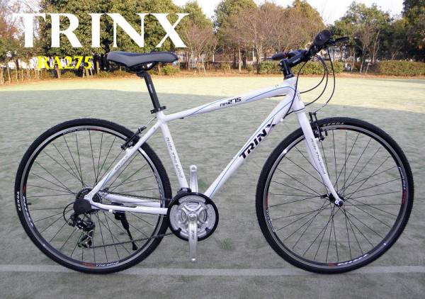 限定￥1円】TRINXクロスバイク700cアルミフレーム21段RA275白(Mサイズ