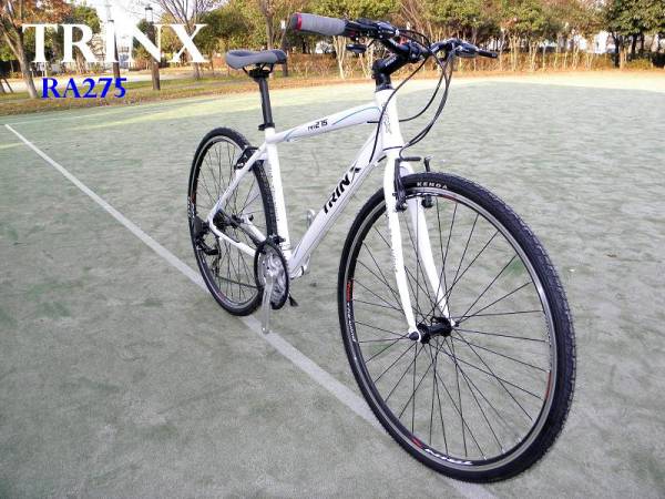 限定￥1円】TRINXクロスバイク700cアルミフレーム21段RA275白(Mサイズ