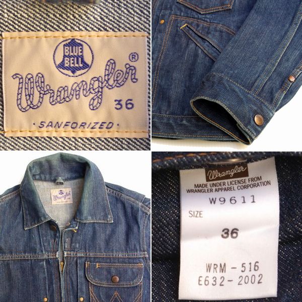 yk]Wranglerラングラー11MJZデニムジャケット1957年W9611復刻36