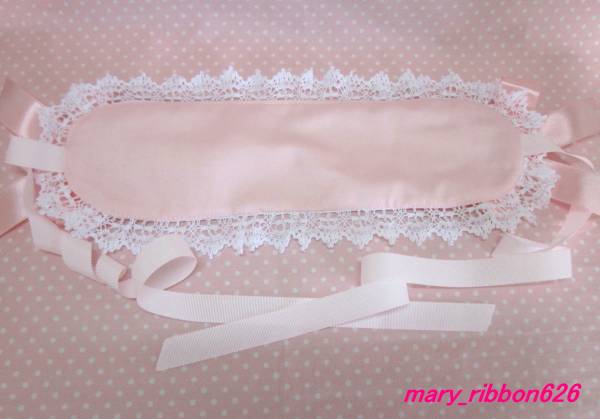 ☆リボン編み上げヘッドドレス ピンク×白☆ロリィタ ゴスロリ_2