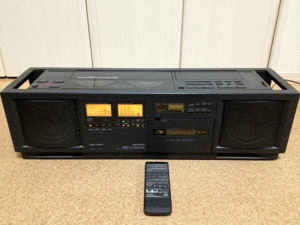 SHARP ダブルCDラジカセ QT-83CD リモコン付 ツインCD/Wカセット